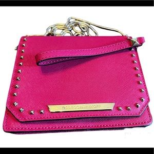 Rebecca Minkoff pink wristlet crossbody studded rare